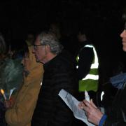 Attendees at the vigil outside the site of the old Holloway prison