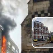 A man was treated at the scene after escaping a fire that damaged two flats close to St Bartholomew the Great's Church in the Barbican area