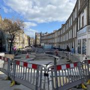 Construction work on a 'S' bend in Charlton Place started more than six weeks ago