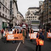 A stock picture of Just Stop Oil activists in April