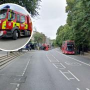 Police said a fire engine and a pedestrian were involved in a collision in Upper Street