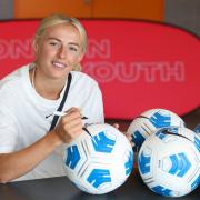 Chloe Kelly was a special guest at the London Youth Games football competition. Image: John Moloney