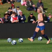 Chloe Kelly during an England training session in Australia