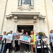 Campaigners against the proposed development outside Islington Town Hall