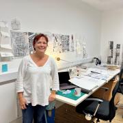 Artist Jacky Oliver in her studio at St Luke’s Community Centre