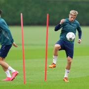 Emile Smith Rowe training with Arsenal