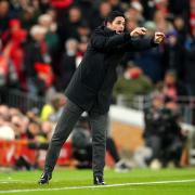 Arsenal boss Mikel Arteta issues instructions at Anfield