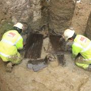 Rare Roman oak coffins being excavated by Museum of London archaeologists