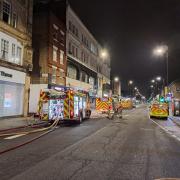 Fire engines were pictured in Seven Sisters Road