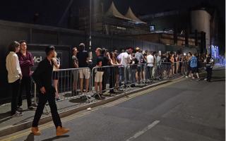 People queue up for the Egg nightclub in London, after the final legal coronavirus restrictions were lifted in England at midnight.