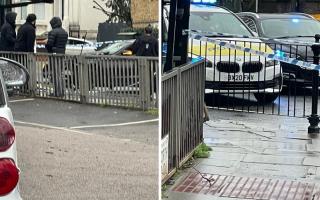 Pictures from the scene showed a damaged car behind a police cordon
