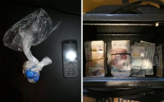 Class A drugs, mobile phones and cash was seized by police on April 19