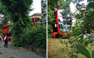 A 141 bus had crashed in Green Lanes