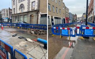 King’s Cross Road was partially flooded last week
