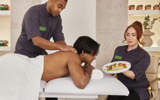 Supermarket pop-up health spa with a meal at the Angel