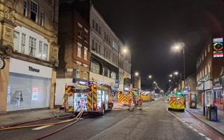Fire engines were pictured in Seven Sisters Road